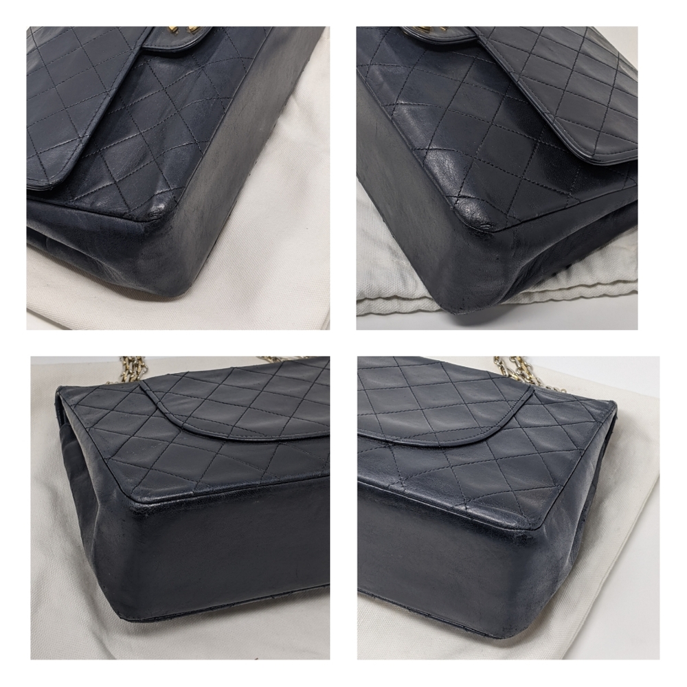 🎉CHANEL Black 2.55 Double Flap Bag Bijoux Chain - Picture 10 of 17
